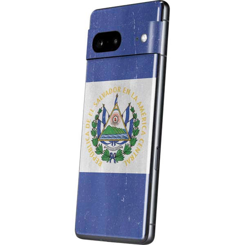 El Salvador Flag Distressed Pixel Skins
